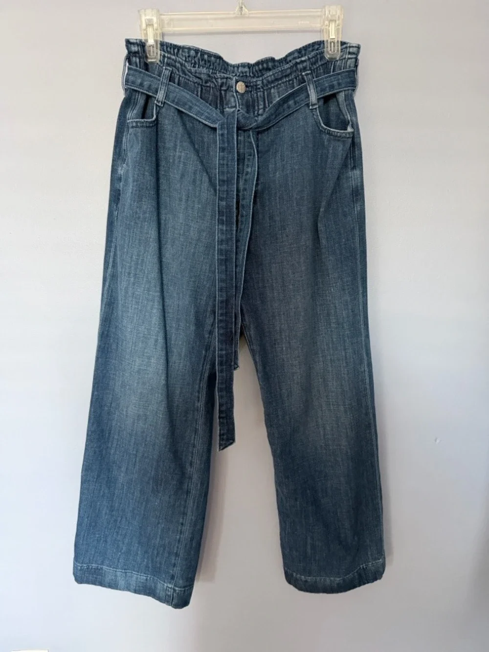 J.Crew High-Rise Paperbag Waist Wide-Leg Jeans Blue Size 30